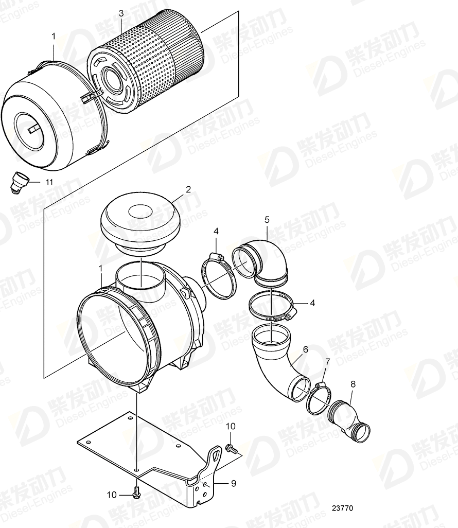 VOLVO Air cleaner 21010254 Drawing